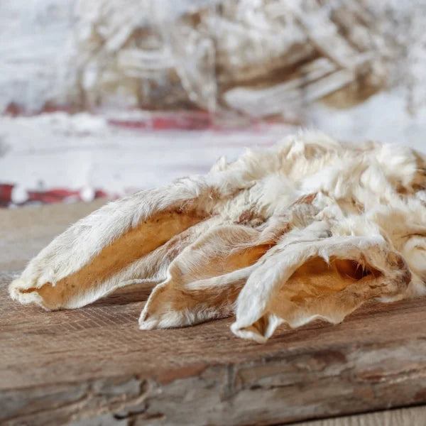Kaninchenohren mit Fell getrocknet 100g